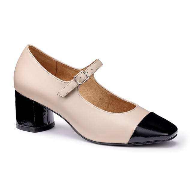 Hotter Hotter Women's Wide Fit 'Shimmer' Smart Shoes in Nude - 2