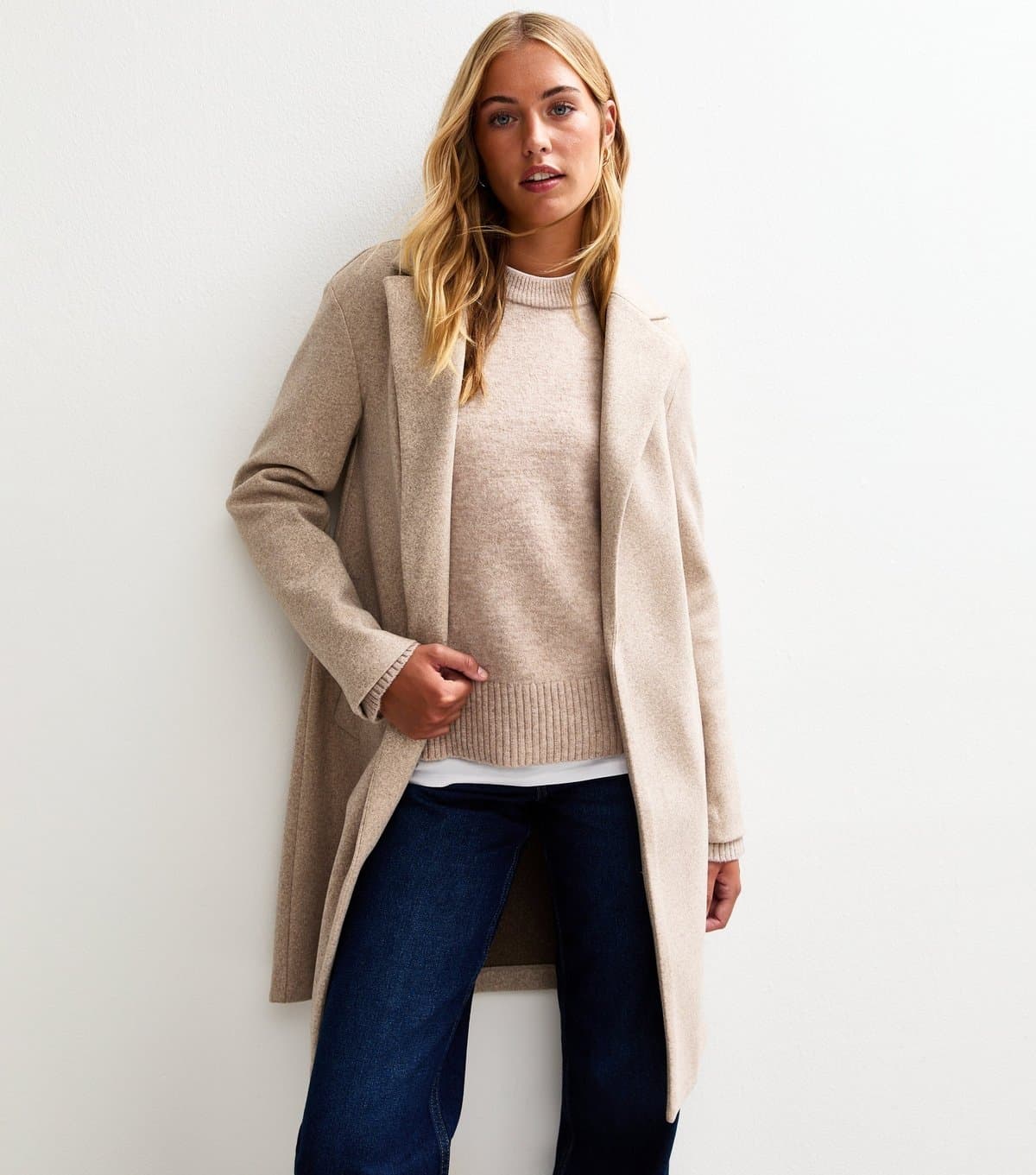 New Look New Look Women's Tall Mink Unlined Open Long Coat