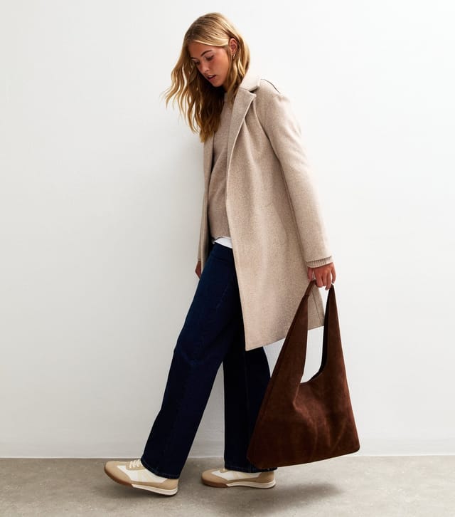 New Look Women's Tall Mink Unlined Open Long Coat New Look - 3