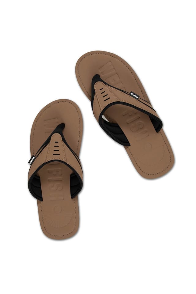 Weird Fish Weird Fish Men's Foster Flip Flops in Tan - 2
