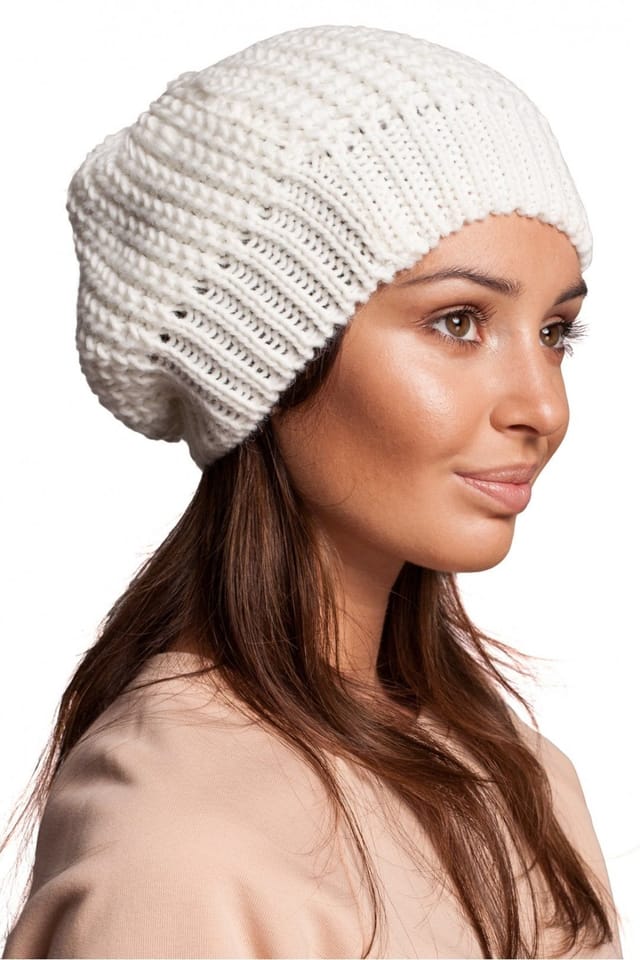 Love Lace Love Lace Women's Knit Beret Hat Soft Stretch Beanie Cap for Everyday Casual Wear in White - 2