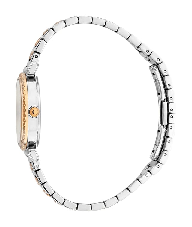 Roberto Cavalli Roberto Cavalli Women's Analog Watch for Women with Stainless Steel Band, Water Resistant, RC5L022M0095, Silver/Gold-Blue in Silver - 3