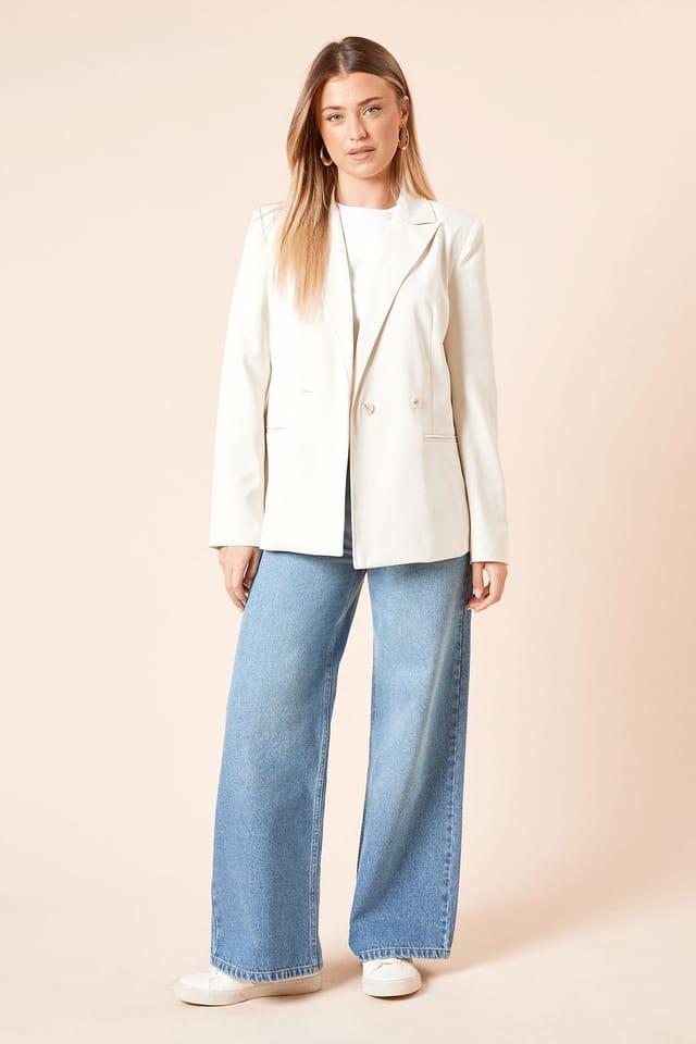 Dorothy Perkins Dorothy Perkins Women's Tailored Seam Front Detail Blazer in Ecru - 2