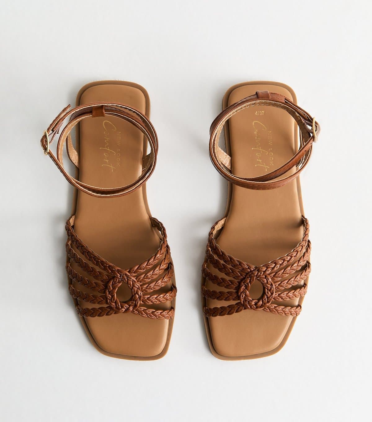 New Look New Look Tan Plaited Strap Flat Sandals