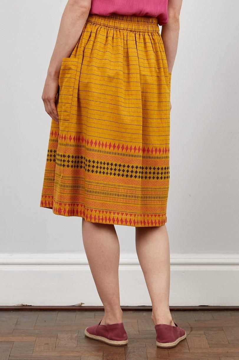 Nomads Clothing Nomads Clothing Women's Handloom Gathered Skirt in Mustard - 3