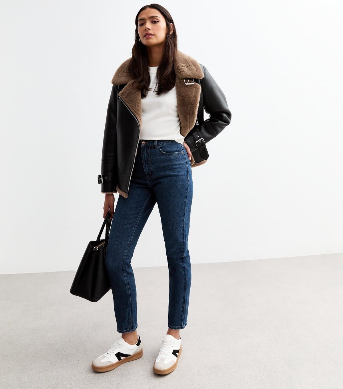 New Look New Look Dark Blue Stretch Denim Straight Leg Jeans