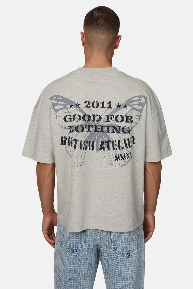 Good For Nothing Good For Nothing Men's Boxy Fit Graphic Tee in Grey - 2