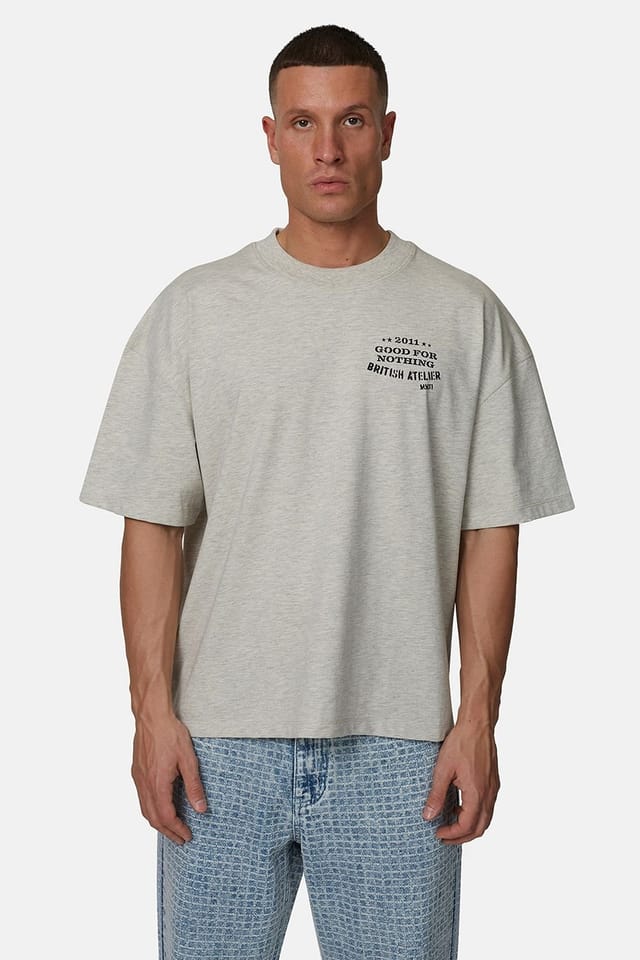 Good For Nothing Good For Nothing Men's Boxy Fit Graphic Tee in Grey - 3