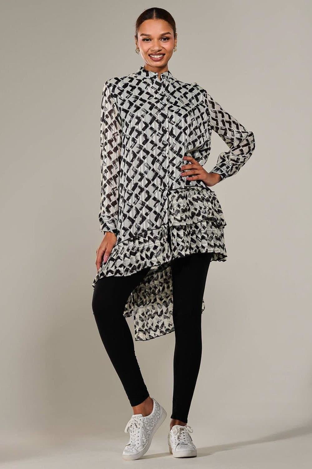 Jolie Moi Jolie Moi Women's Dipped Hem Shirt Midi Dress