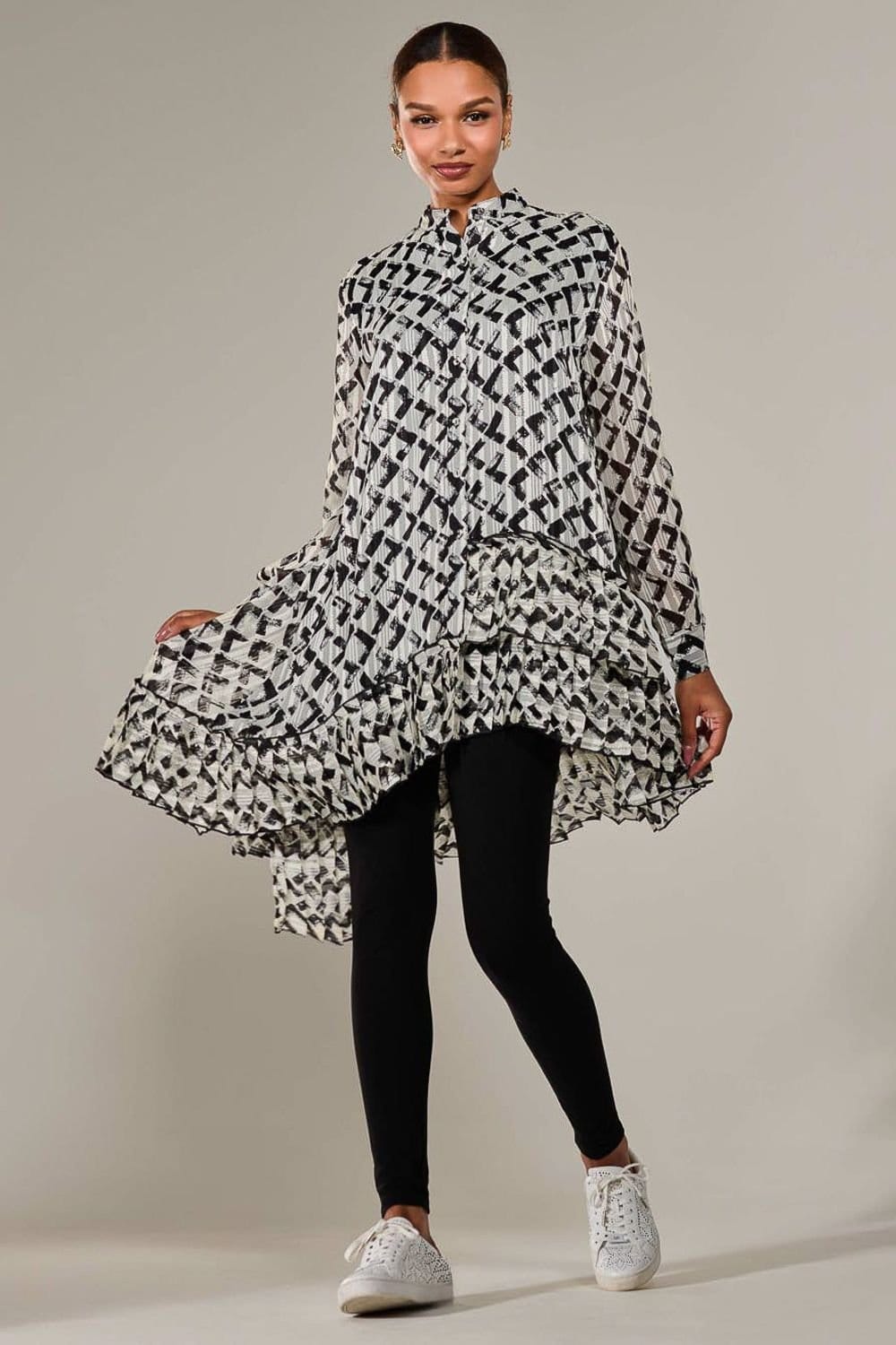 Jolie Moi Jolie Moi Women's Dipped Hem Shirt Midi Dress - 4