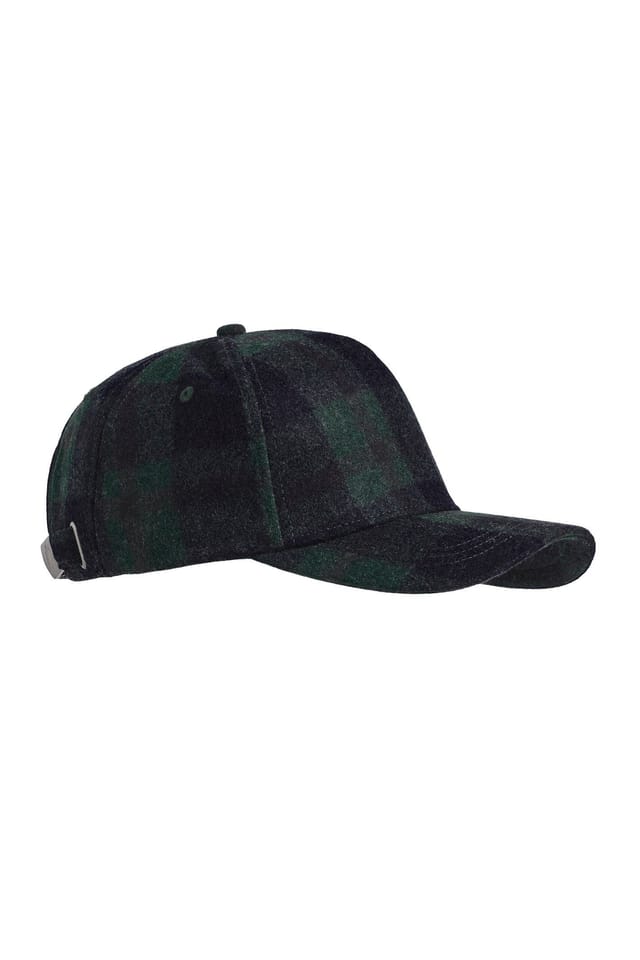 Weird Fish Weird Fish Men's Falkirk Flannel Check Cap in Bottle Green - 2