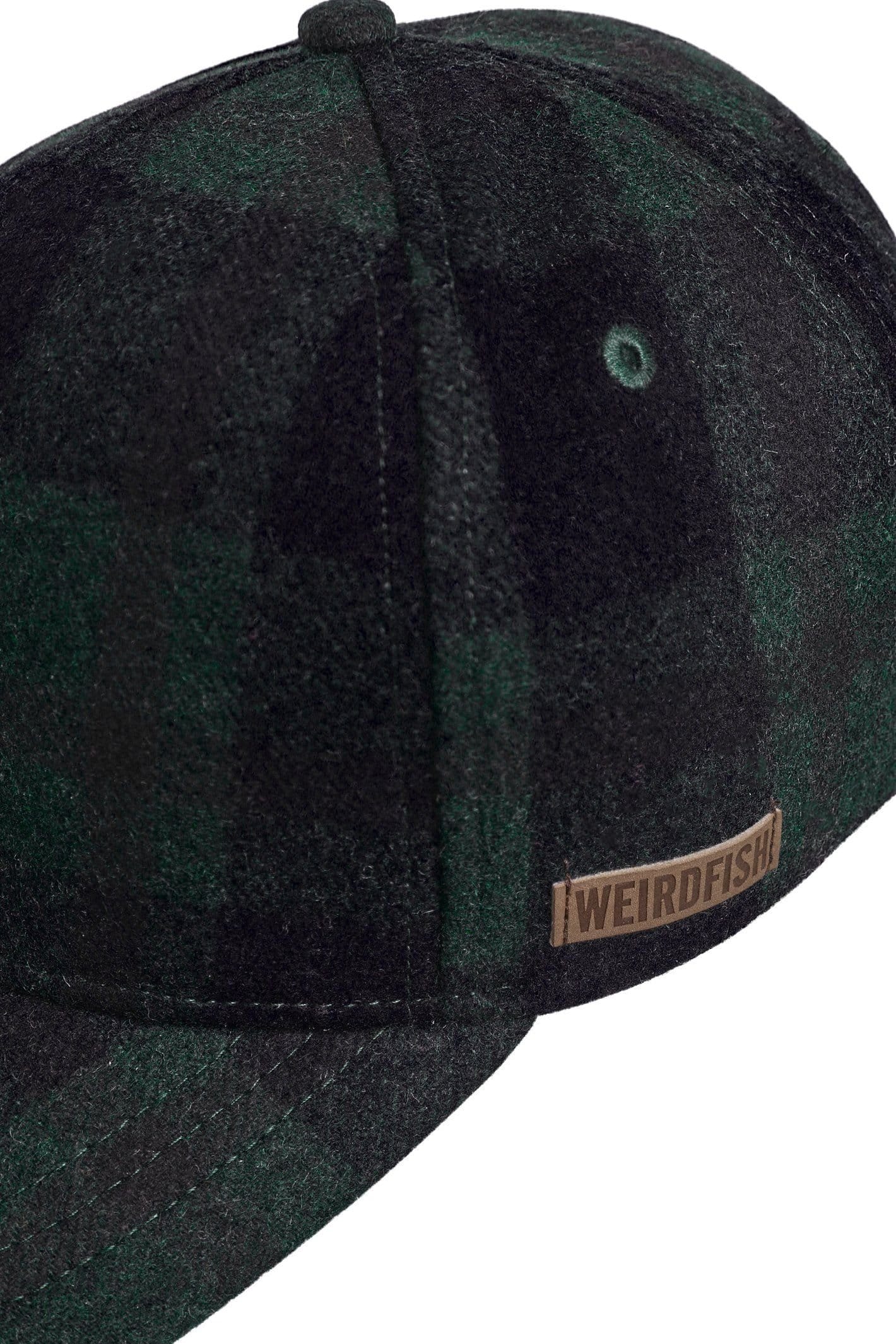 Weird Fish Weird Fish Men's Falkirk Flannel Check Cap in Bottle Green - 4