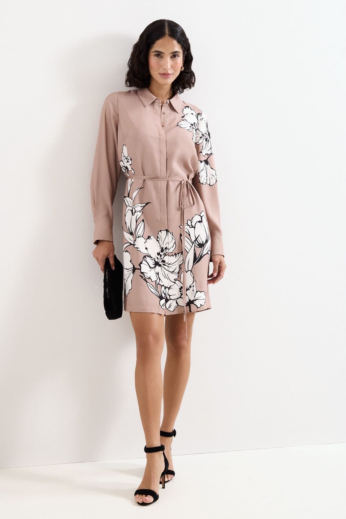 Phase Eight Phase Eight Women's Kendra Belted Shirt Dress in Fawn