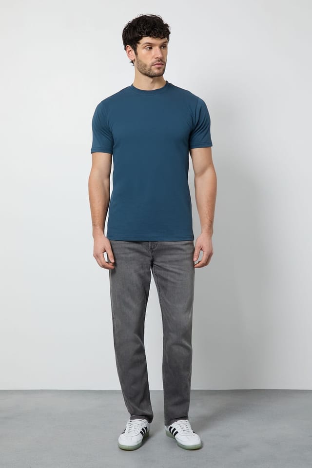Burton Burton Men's Dark Blue Plain Crew Neck T-Shirt - 2