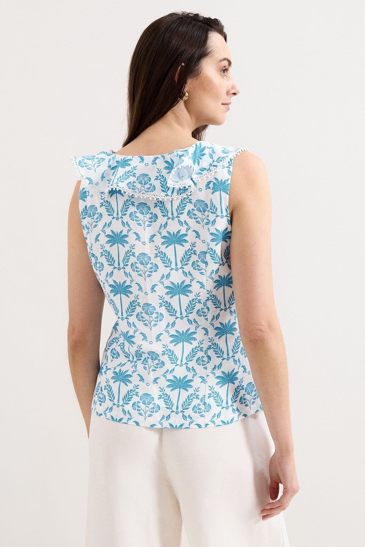 Phase Eight Phase Eight Women's Rhona Linen Blouse in Baby Blue - 4