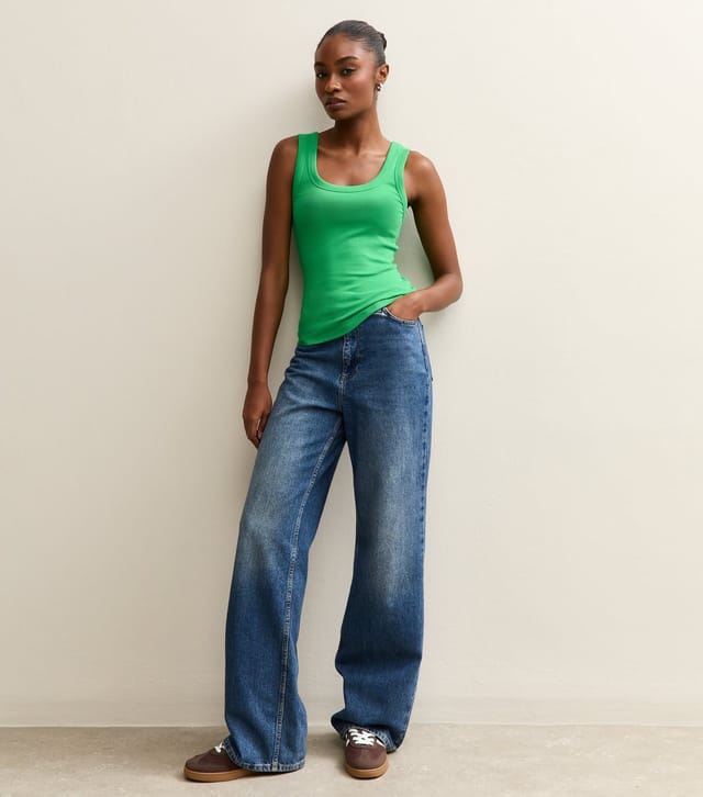 New Look Women's Dark Green Wide Trim Scoop Vest Top New Look - 3