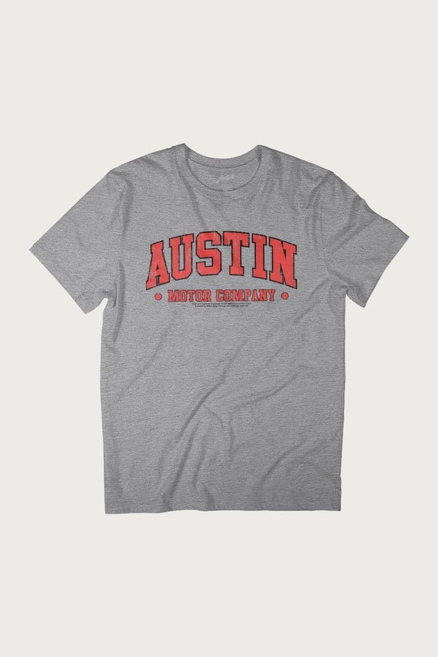 Austin Austin Men's Motor Company Sports Text British Motor Heritage T-Shirt in Mid Grey - 2