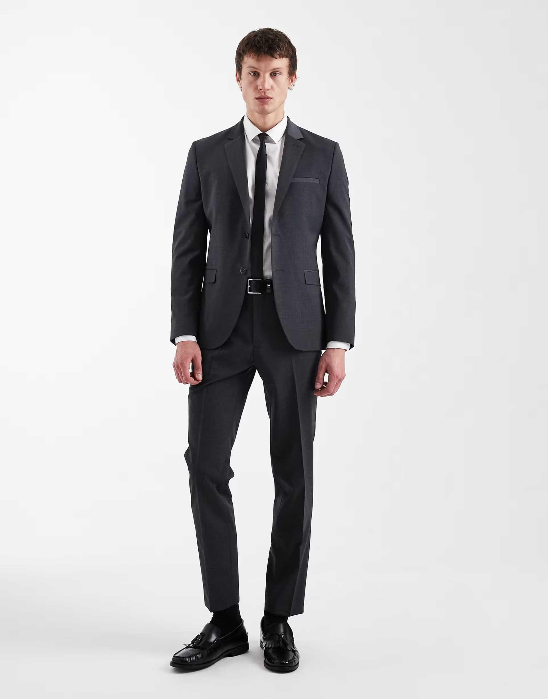 ASOS Hugo Red Arti hesten co-ord slim fit suit trousers in dark grey