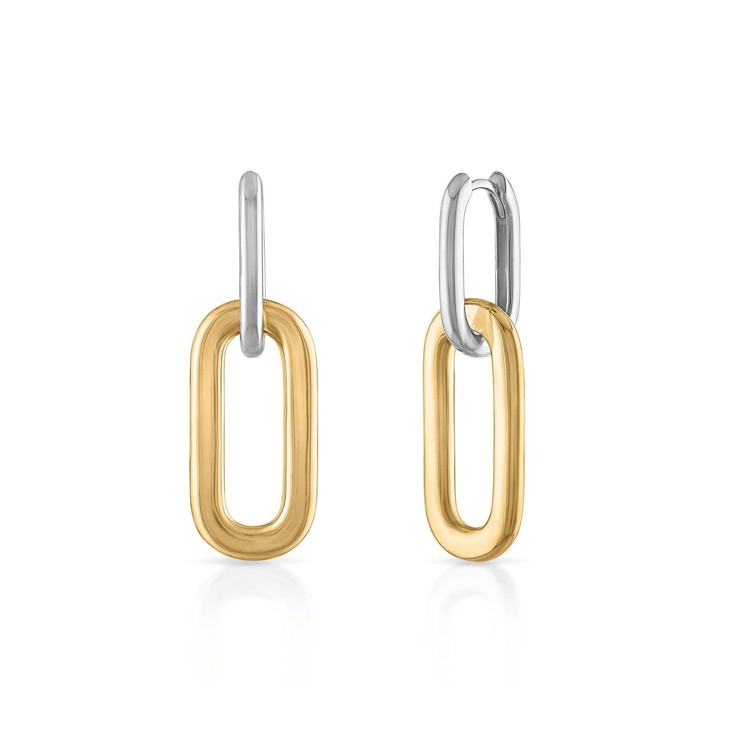 Gold Trip Gold Trip Women's Two Tone U Hoop Convertible Earrings