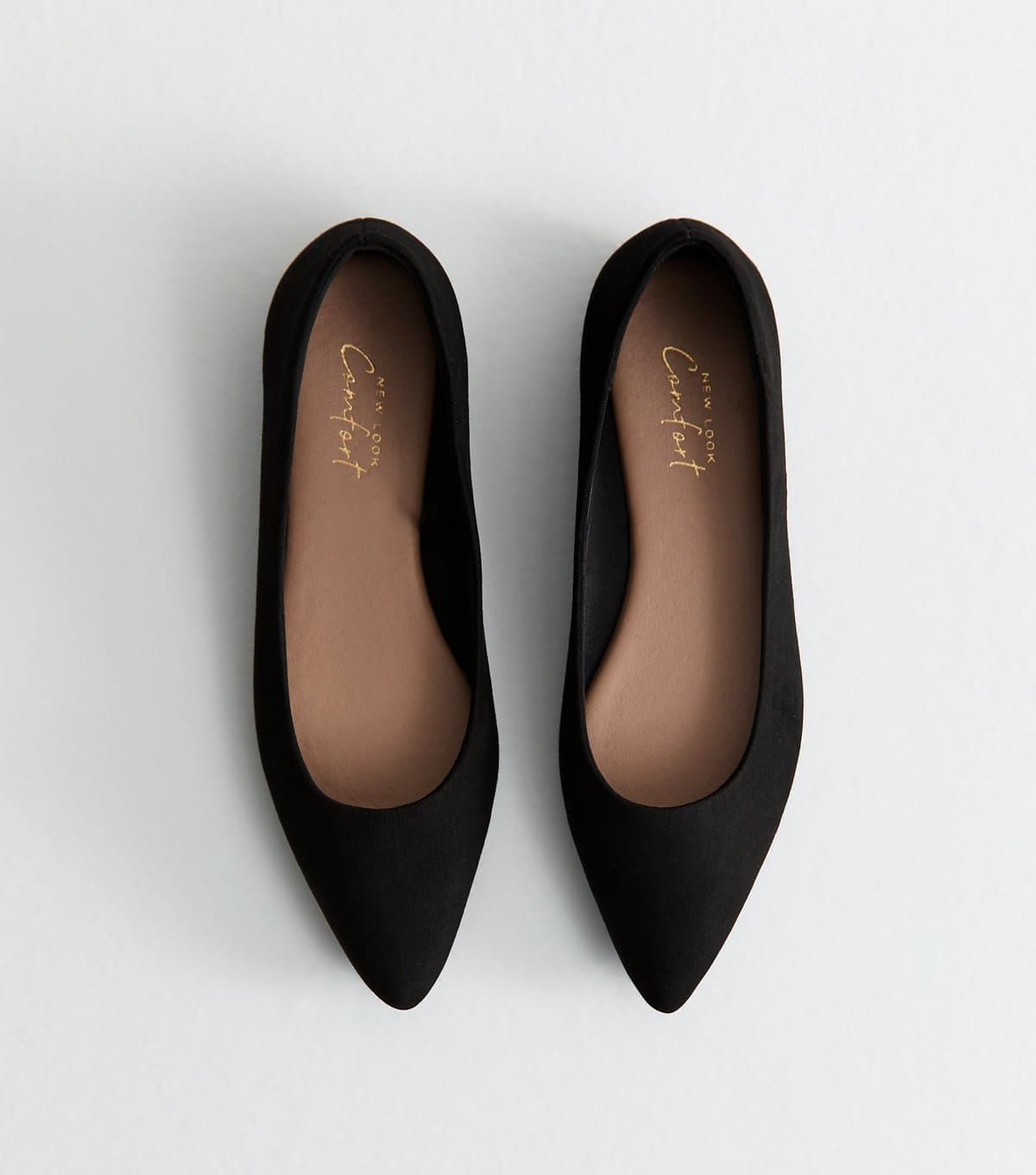 New Look New Look Black Faux Suede Ballerina Flats