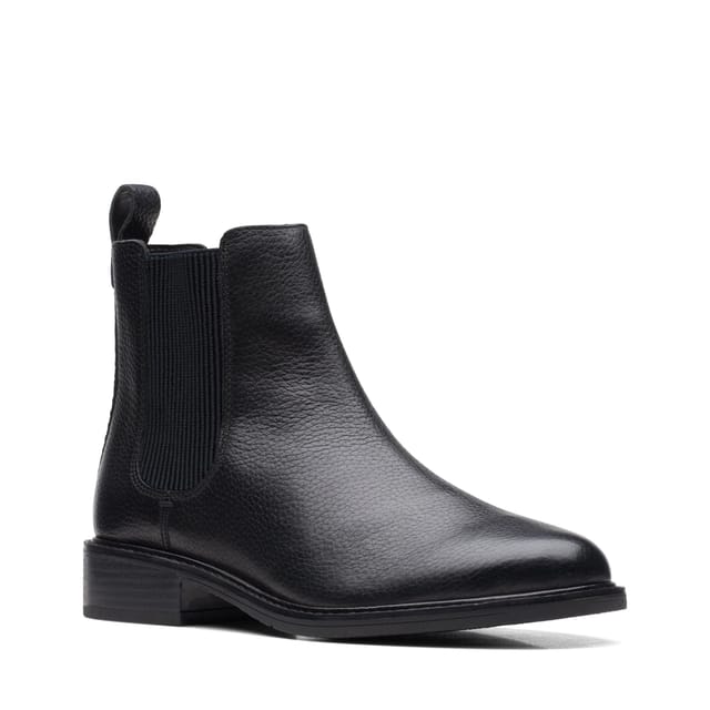Clarks Clarks Women's Cologne Arlo Black Leather Ankle Boots - 2