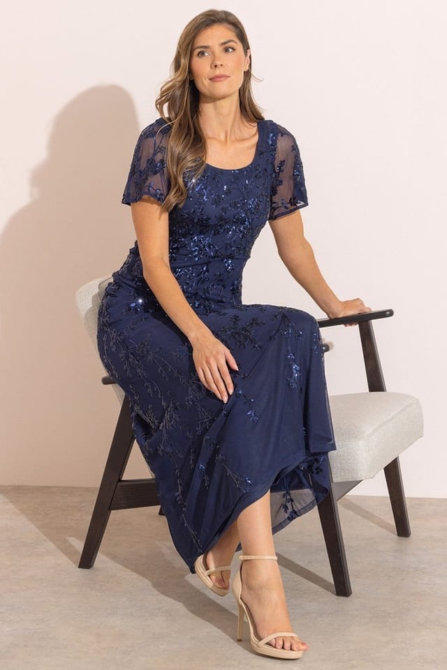 Klass. Klass. Women's Sequin Embellished Maxi Dress in Midnight - 2