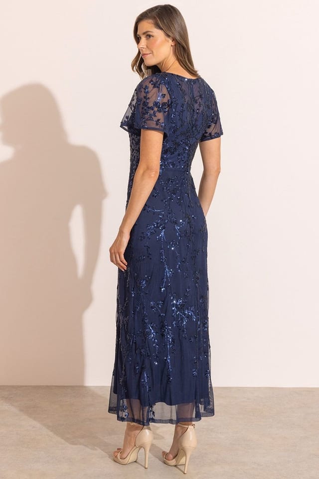 Klass. Klass. Women's Sequin Embellished Maxi Dress in Midnight - 3