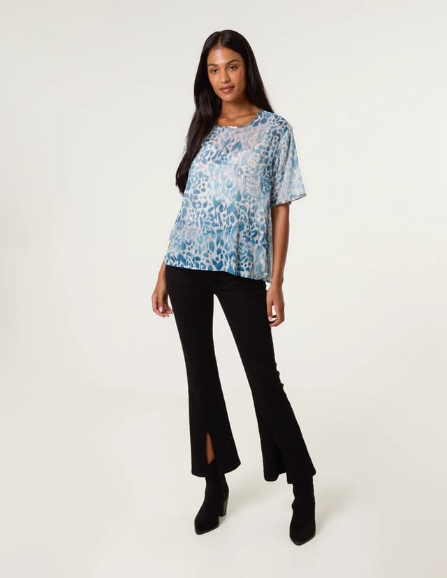 Blue Vanilla Embellished Chiffon Top - 3