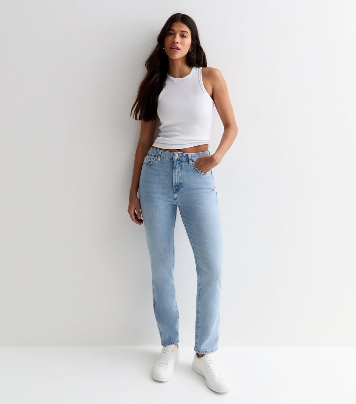 New Look Women's Tall Light Blue Ankle Grazing Hannah Straight Leg Jeans New Look