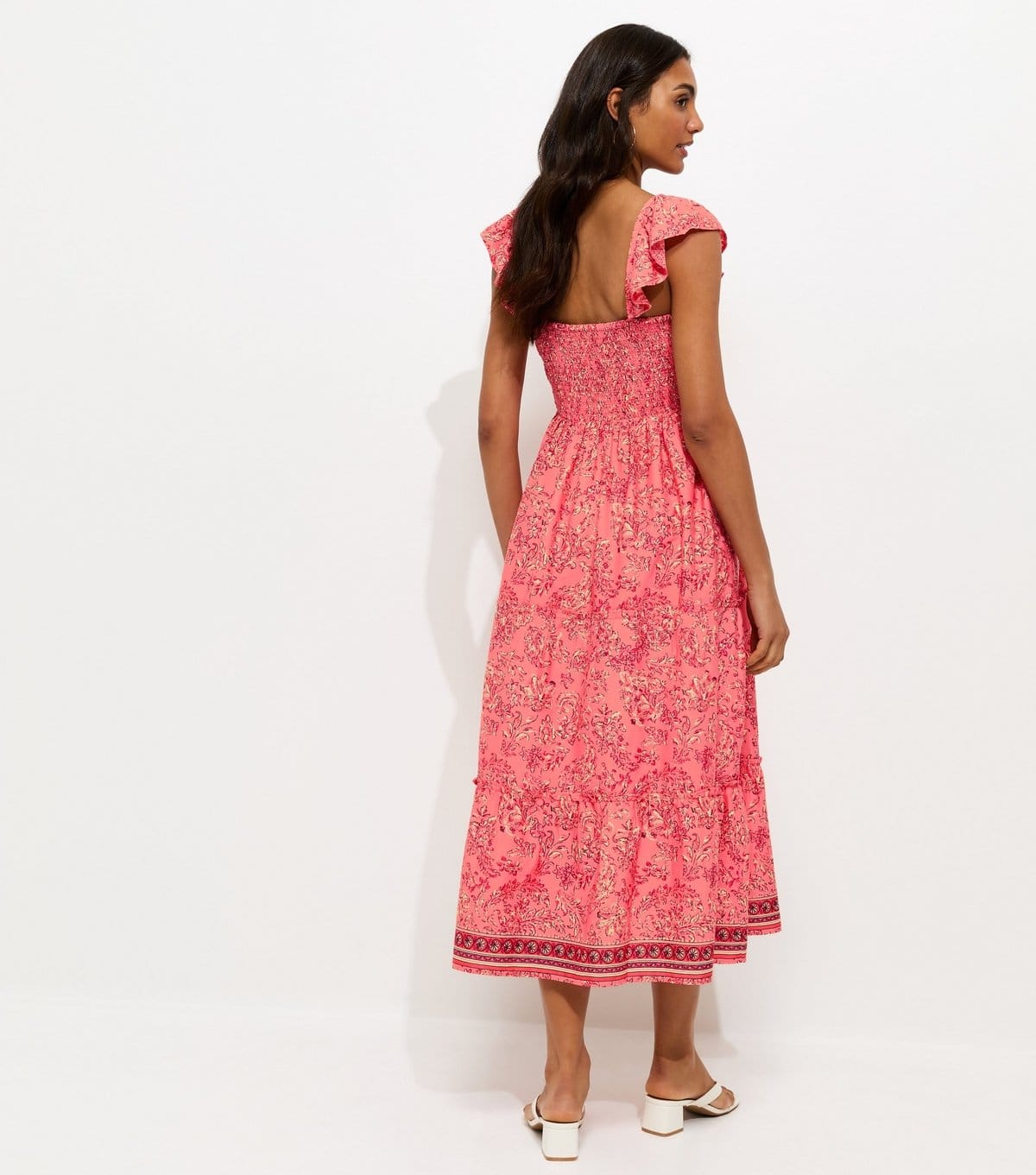 New Look Women's Maternity Pink Floral Ruffled Strap Midi Dress New Look - 4