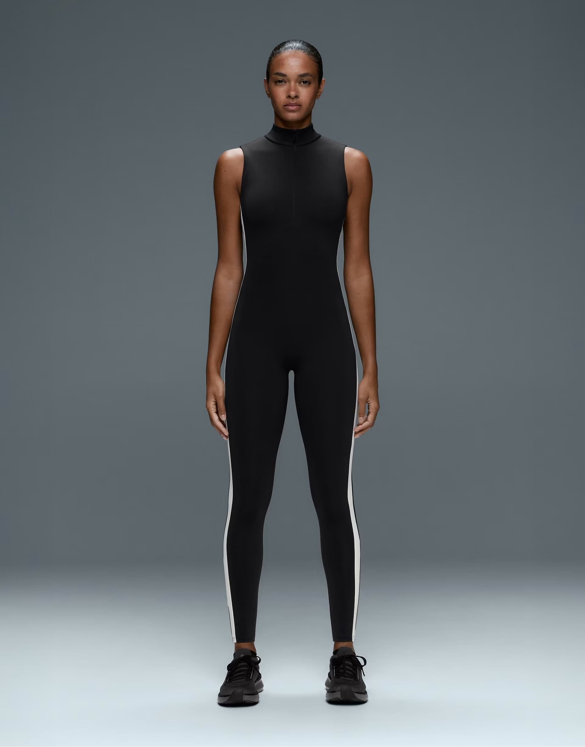 ASOS OYSHO Long compressive colourblock jumpsuit in black