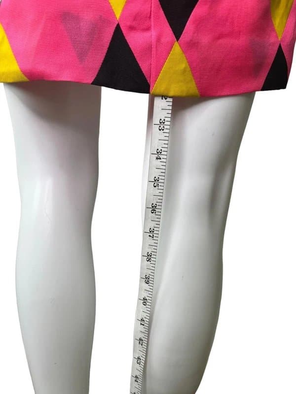 H&M H&M Shift SILK Dress Size Small 10 Pink Mix 60s Fitted Women's NEW EU38 RRP £35
