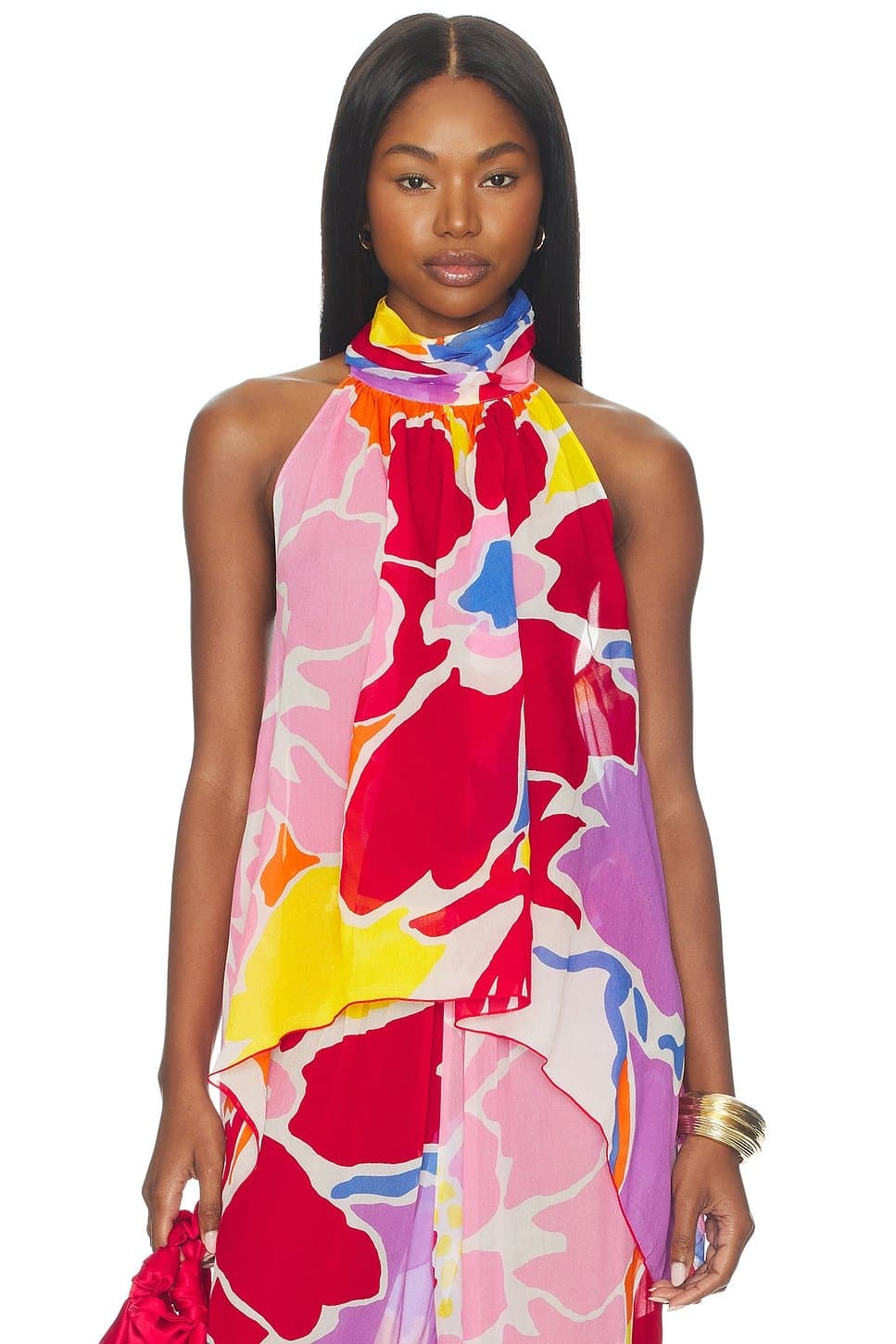 revolve High Neck Flare Top