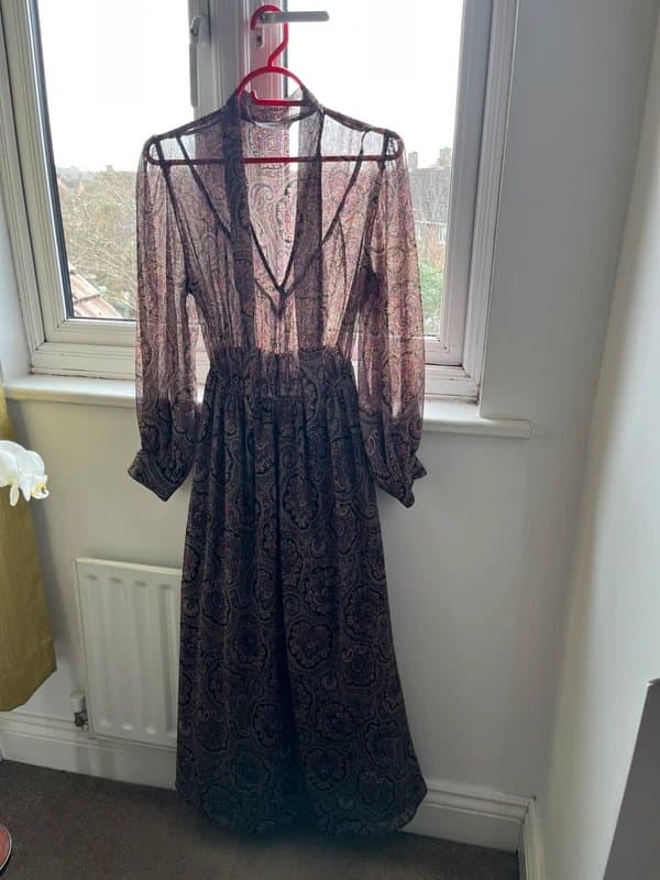 Mango Mango paisley / tulle print dress EUR S