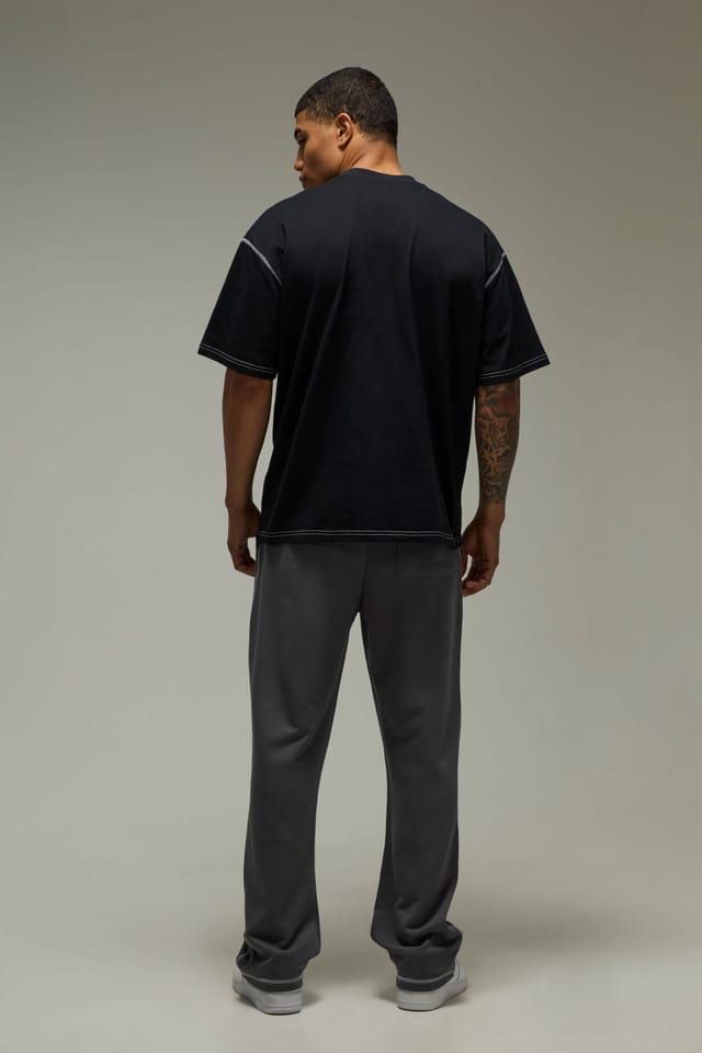 Training Dept. Training Dept. Men's Training Dept Oversized Contrast Stitch T-Shirt in Black - 2