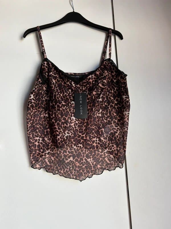 New Look Leopard print corset style top size 16