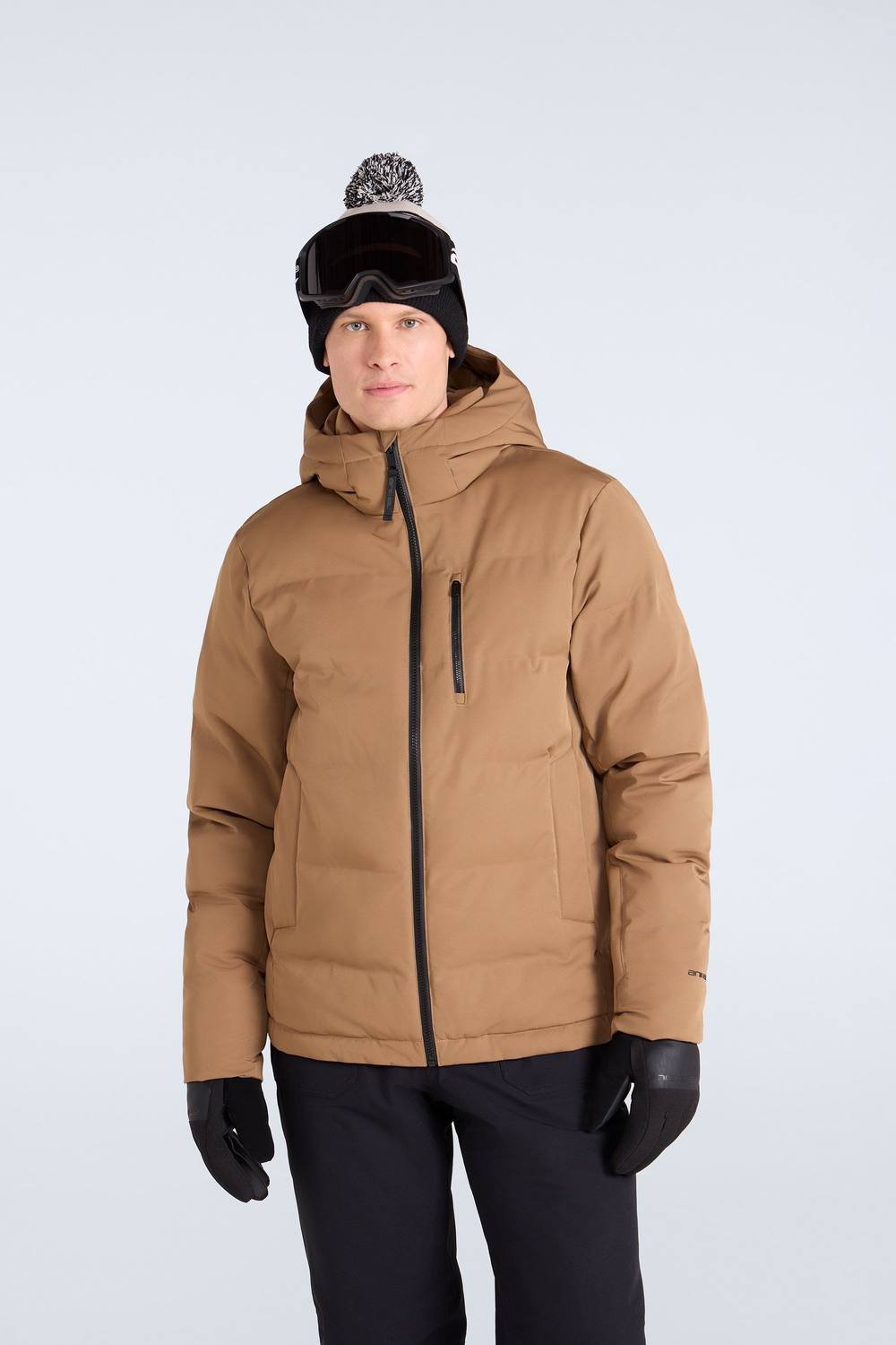 Animal Animal Men's 'Polar' Warm Waterproof Insulated Padded Puffer Winter Ski Jacket in Brown - 4