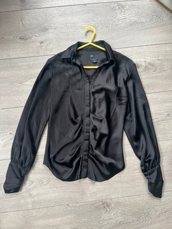 ASOS Black satin shirt ASOS luxe size 8