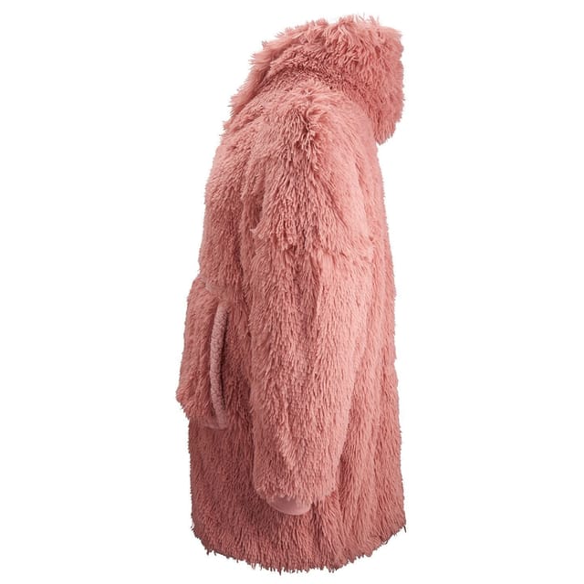 Ribbon Ribbon Men's Sherpa Reversible Oversized Hoodie in Pink - 3
