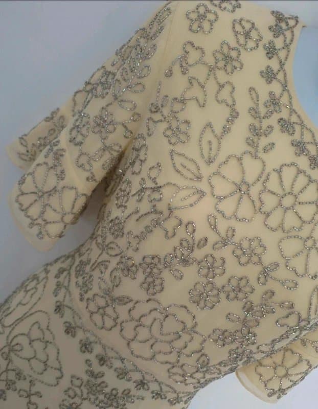 Needle & Thread Needle and Thread Linear Motif hand embellished special occasion midi dress UK size 12