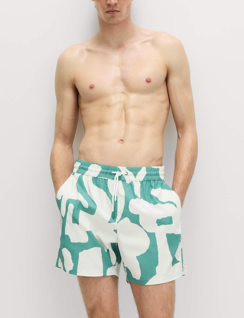 Marks & Spencer M&S Quick Dry Printed Swim Shorts Emerald