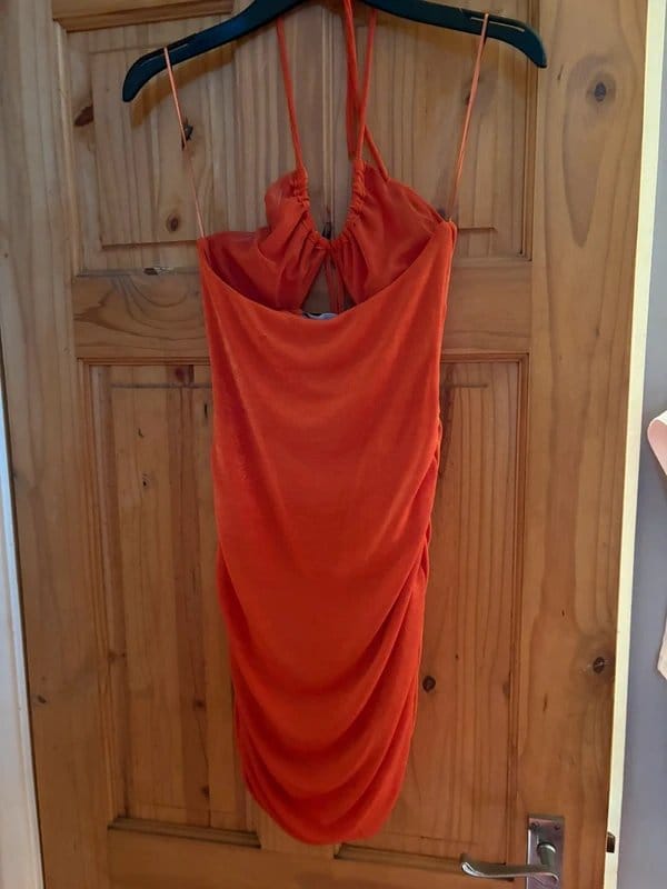 Bershka Burnt Orange Mini Dress With Cut-Out Detailing
