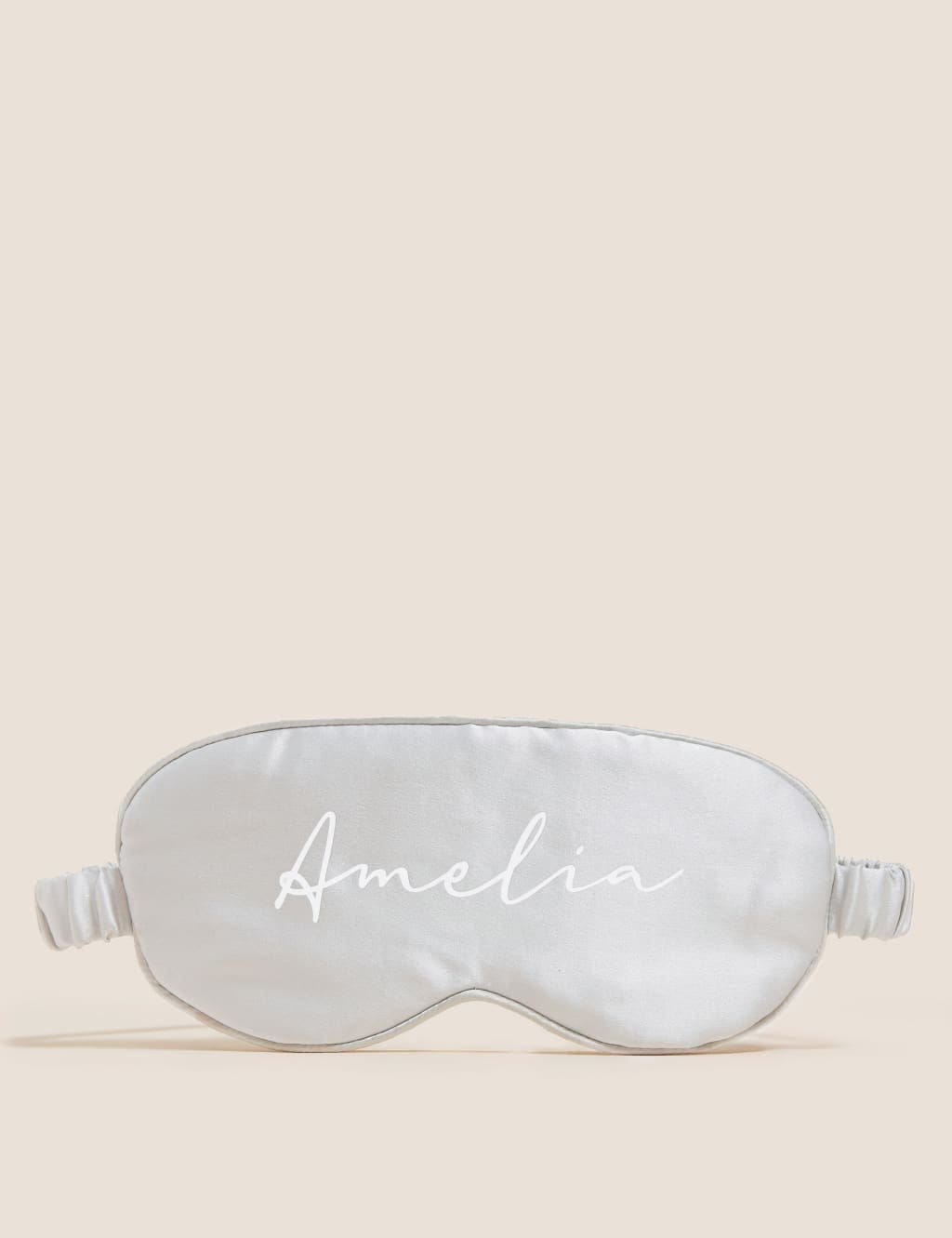 M&S Personalised Silk Eye Mask Light Grey