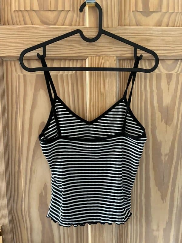 New Look Striped New Look cami top with scallop edge