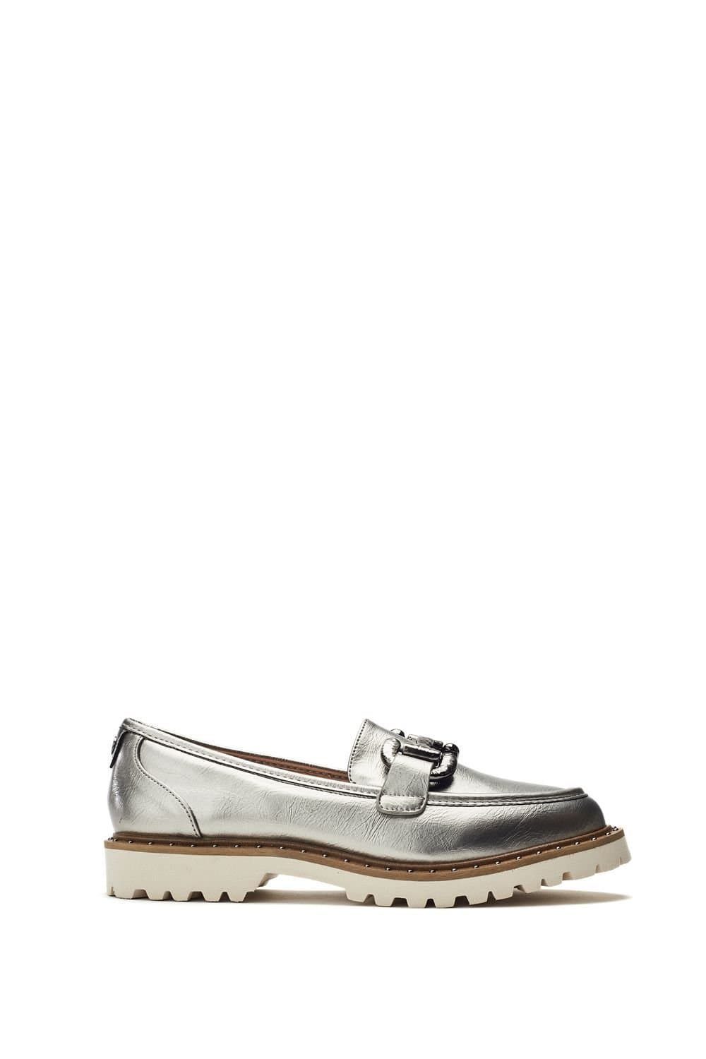 Moda in Pelle Moda In Pelle Metallic Silver Loafers