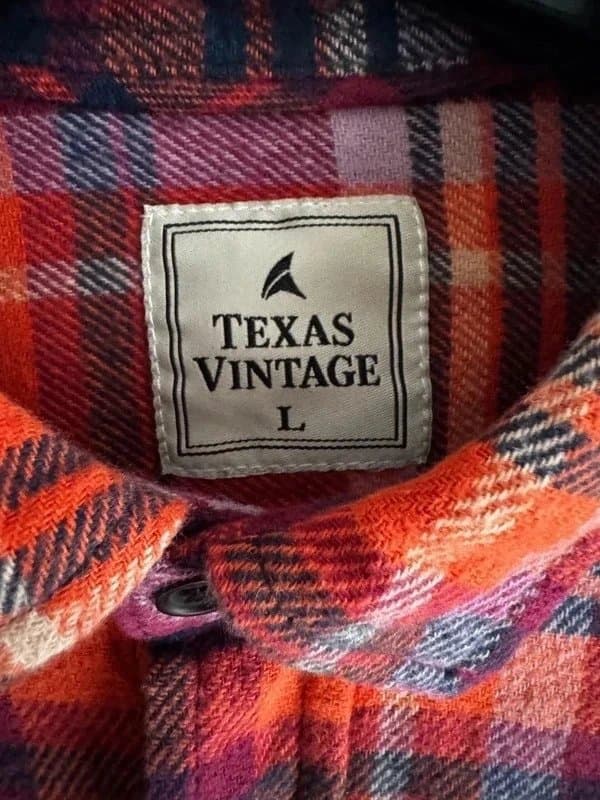texas vintage Texas Vintage Flannel Men’s Shirt – 100% Cotton Uk Size L RRP £43