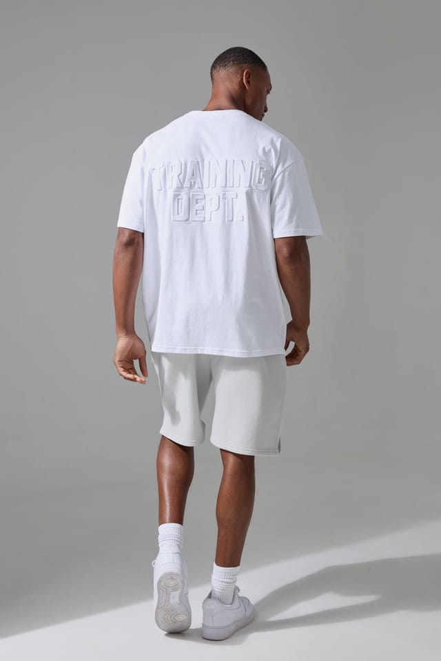 Training Dept. Training Dept. Men's Training Dept Oversized Embossed T-shirt in White - 2