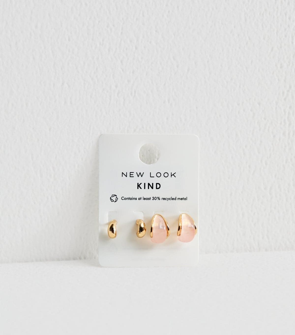 New Look New Look Gold Tone and Pink Resin Teardrop Earrings