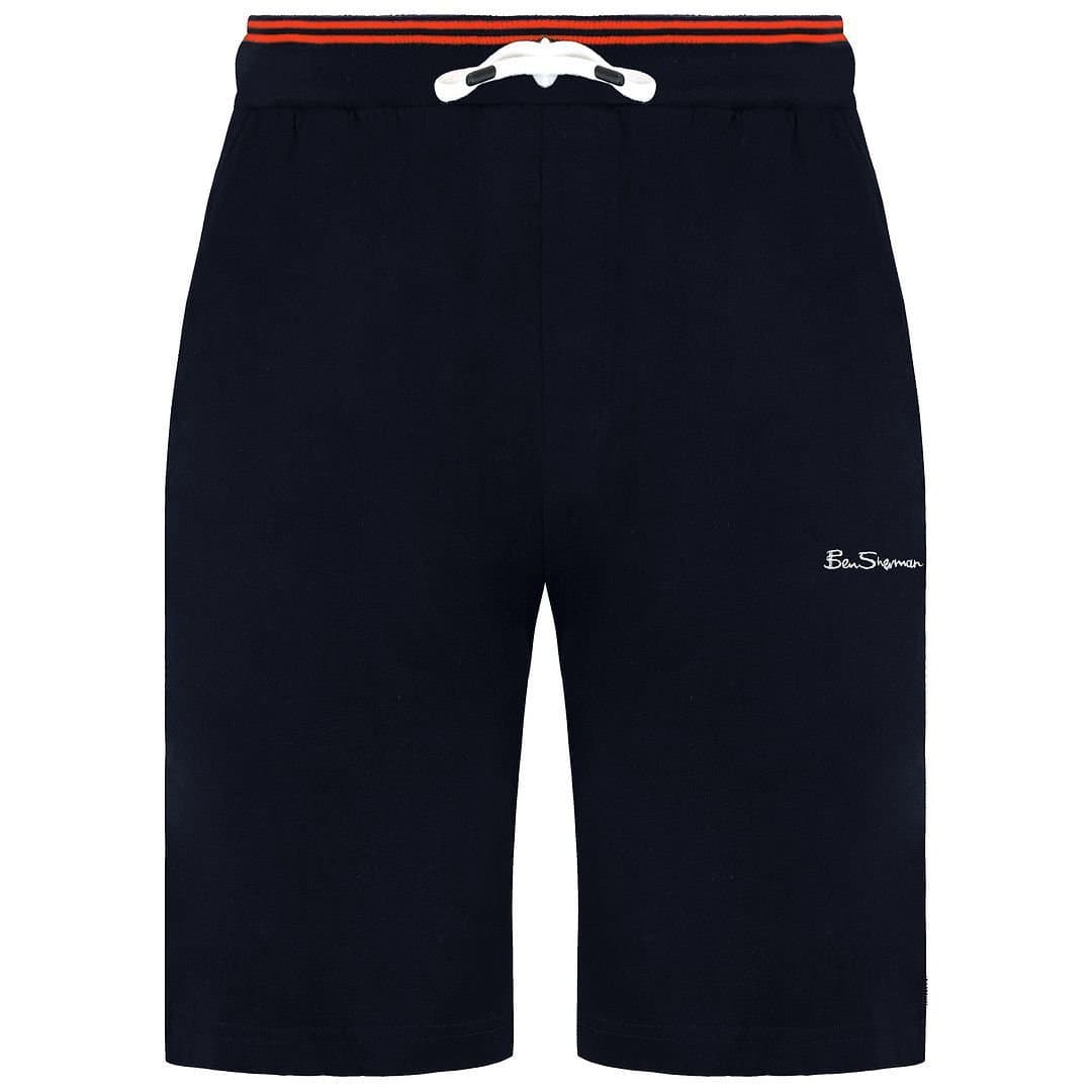 Ben Sherman Ben Sherman Men's Script Embroidered Sweat Shorts in Navy