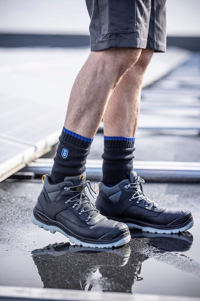 SOCKSHOP Blue Guard SOCKSHOP Blue Guard Men's 3 Pack Ultra Durable Work Socks: Heavy Duty for Steel Toe Boots in Black - 3